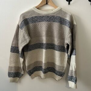 Vintage Grandpa striped Crew Neck Sweater